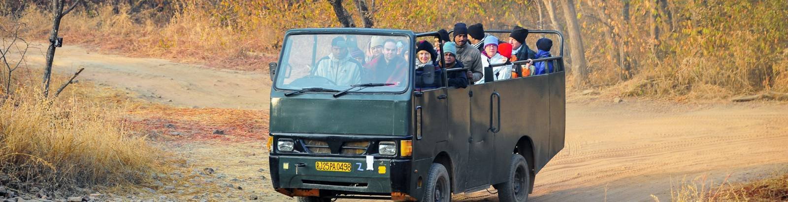 Canter safari vehicle in Ranthambore